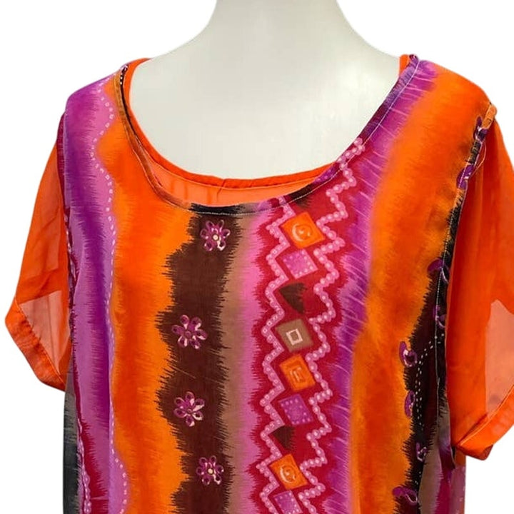 Kirpa Womens 1X Polyester Double Layer Sheer Long Sheath Dress Made In India