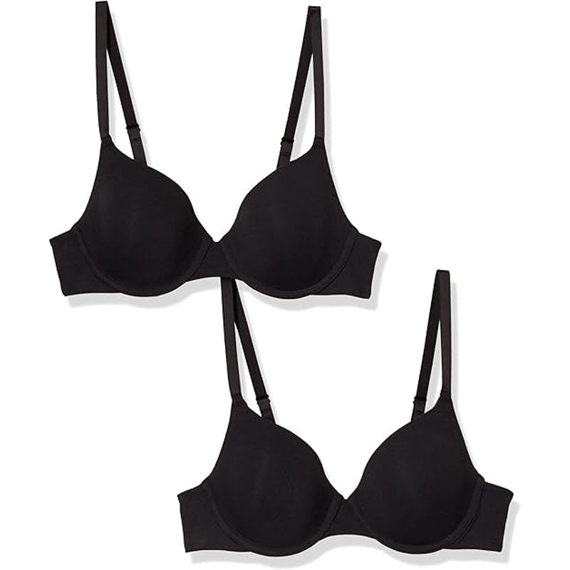 New 2-Pack Amazon Essentials Womens 32DDD Black Comfort Underwire T-Shirt Bras