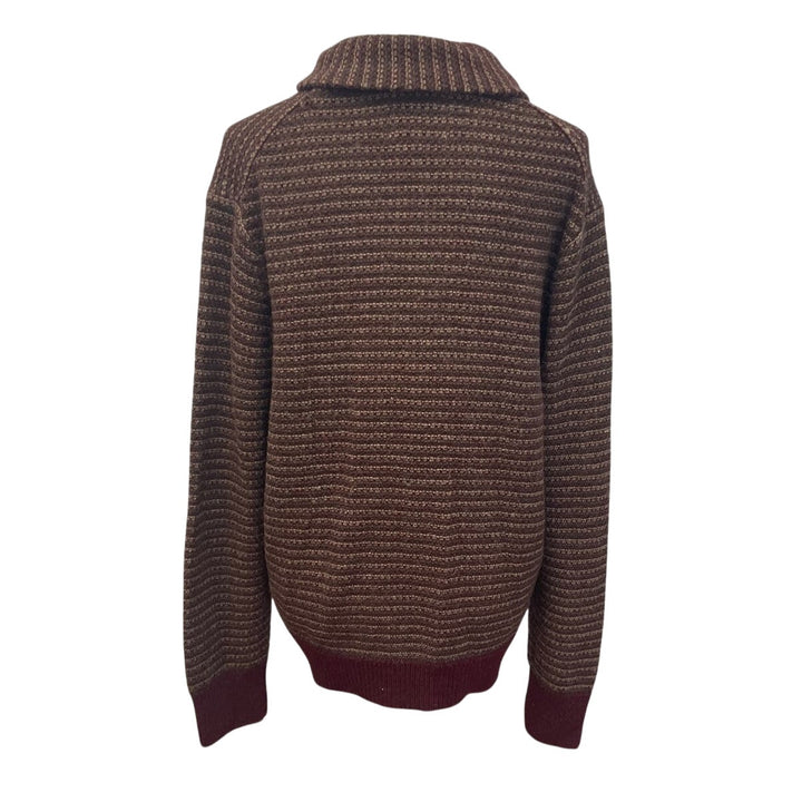 Haggar Clothing Mens Large Wool Blend Long Sleeve Collared Pullover Sweater