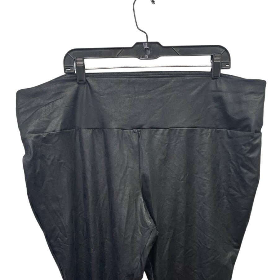 Terra &amp; Sky Plus Size 2X (20W-22W) Shiny Polyester Blend Wide Waist Leggings