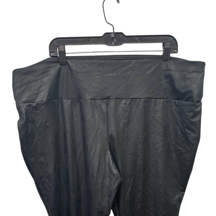 Terra &amp; Sky Plus Size 2X (20W-22W) Shiny Polyester Blend Wide Waist Leggings