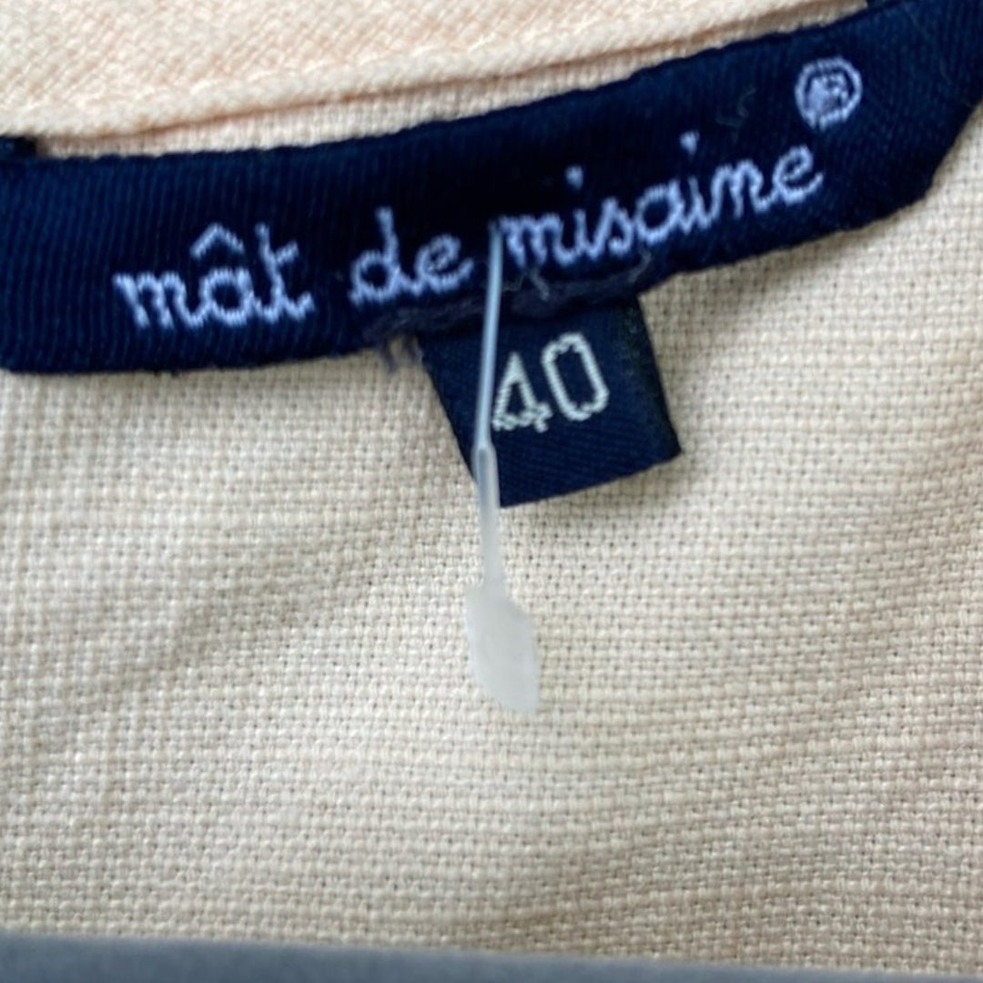 Mat De Misaine Womens Size 40 (Large) V Neck Back Zip Sleeveless A Line Dress