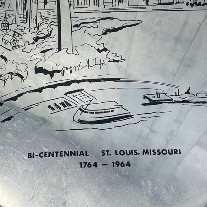 Vintage 1965 Stix Baer &amp; Fuller St Louis Arch Bi-Centennial Silver Platter