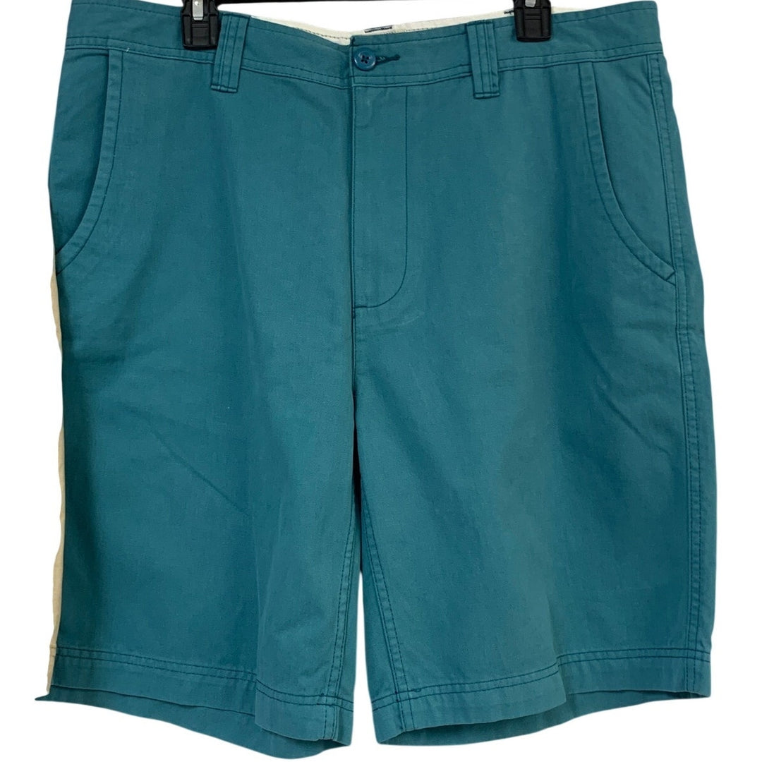 Lot of 2 St Johns Bay Mens Size 36 100% Cotton Classic Flat Front Chino Shorts
