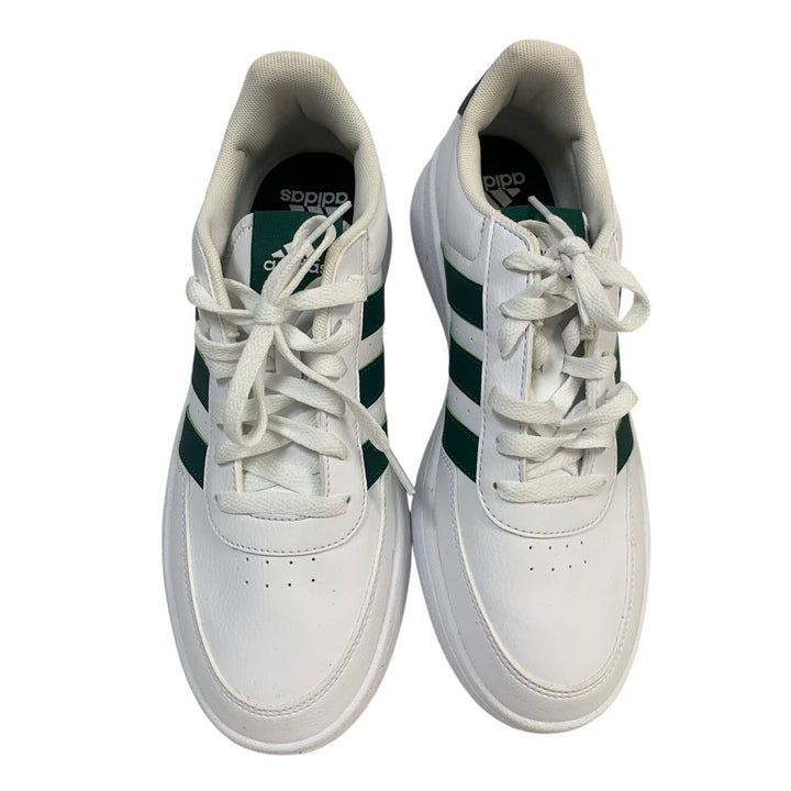 Adidas Mens Size 8 White Green Sneakers Lace Up Low Top Breaknet 2.0 Shoes