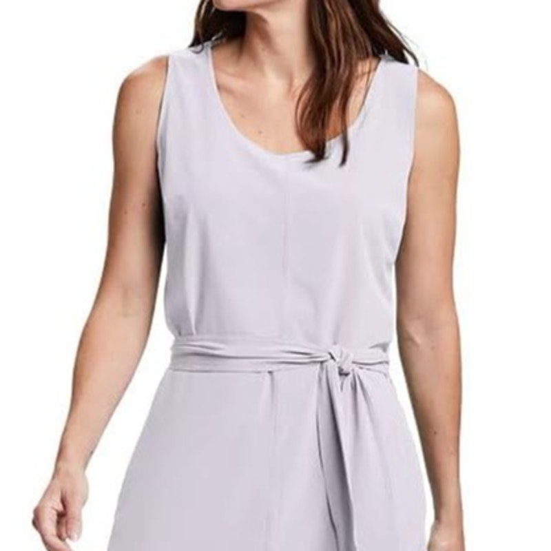 New Eddie Bauer Womens Large Wisteria Purple Escapelite Sleeveless Belted Dress