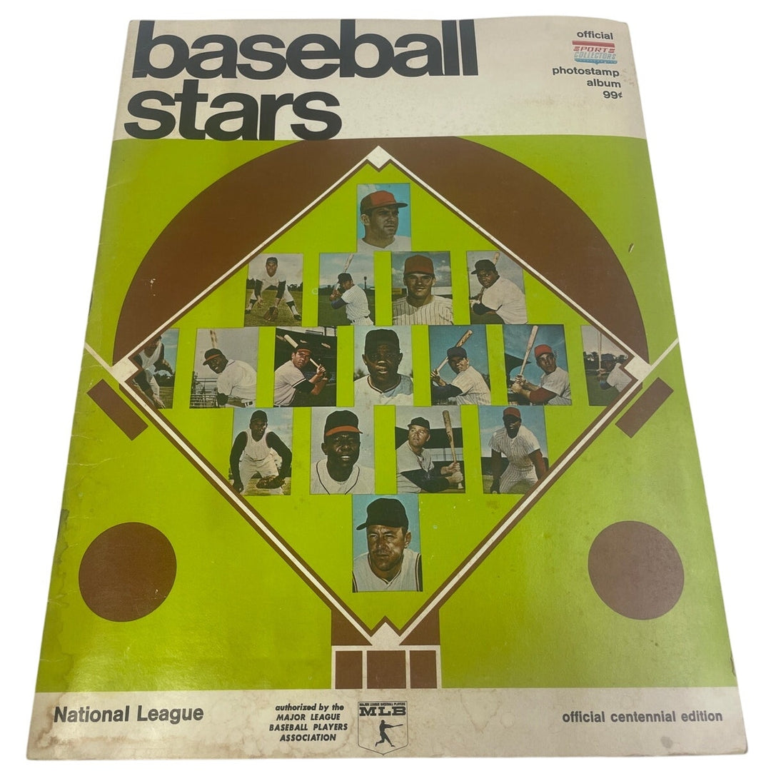 1969 MLB National League Baseball Stars Photostamp Album COMPLETE w Stamps