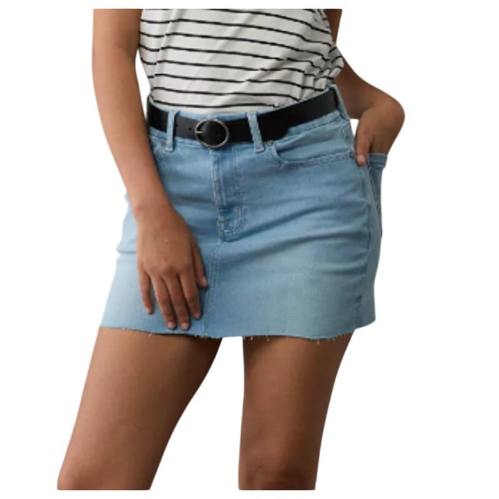 New American Eagle Womens Size 4 Curvy High Rise Mini Denim Blue Jean Skirt