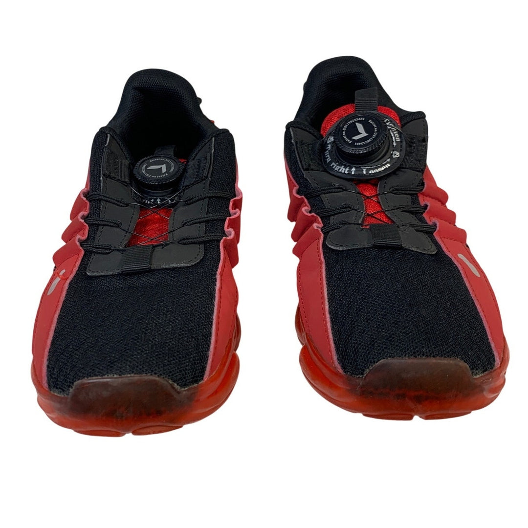 Jmfchi Sports Boys Size 4 Red Black Running Tennis Athletic Quick Lace Shoes