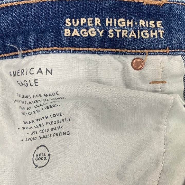 New American Eagle Womens Size 18 Super High Rise Baggy Straight Denim Jeans