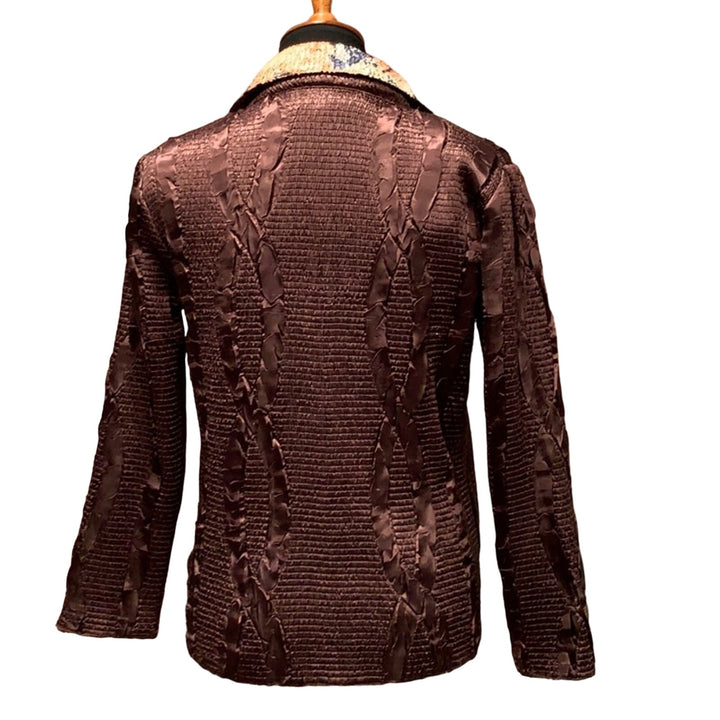 Keke Collection Womens Medium Reversible Animal Print Polyester Button Up Jacket
