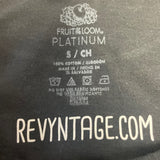 Hand Printed Upcycled Small Cotton Planet Earth Day Short Sleeve Crew Tee Shirt