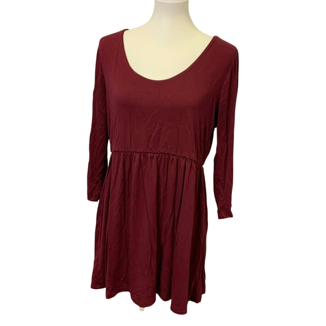 Motherhood Maternity 2X Long Sleeve Polyester Blend Scoop Neck Maternity Top