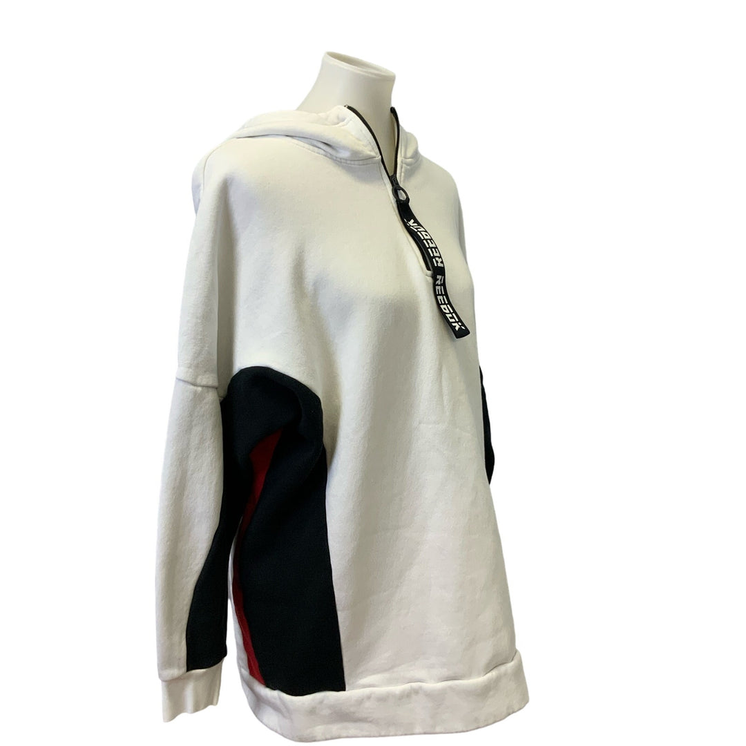Reebok Mens Medium 1/4 Zip Long Sleeve Roomy Cotton Blend Sweatshirt Hoodie
