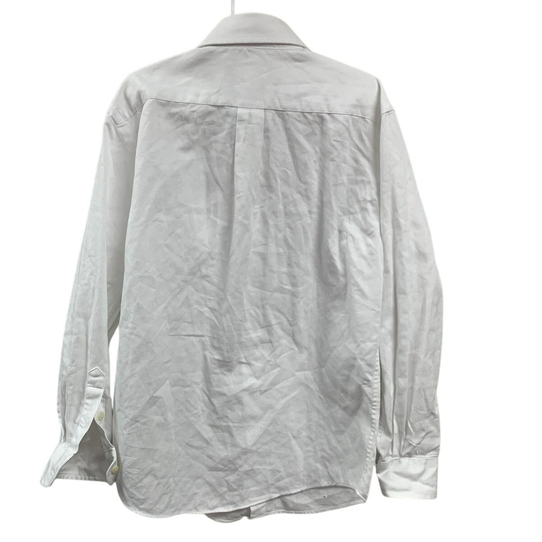 New Cat &amp; Jack Boys Medium PolyCotton Long Sleeve White Button Up Dress Shirt