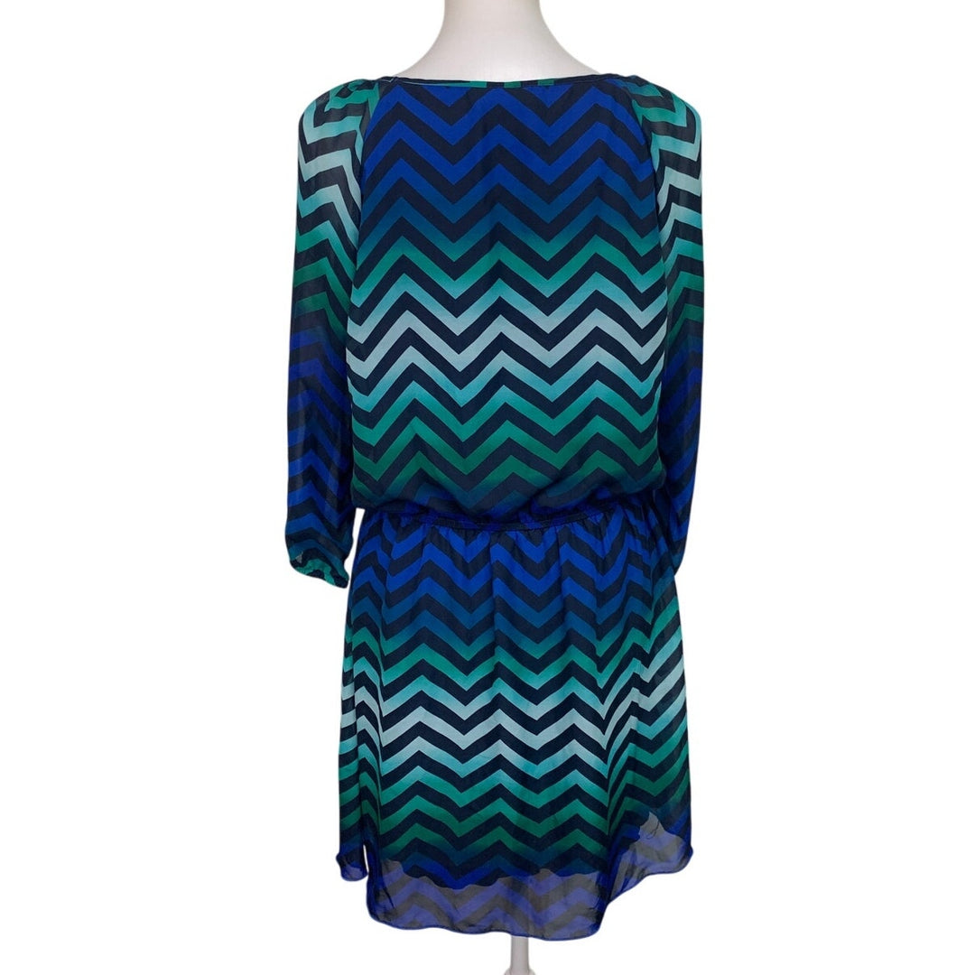 Speechless Womens XL 100% Polyester Chevron Stripe Long Sleeve Square Neck Dress