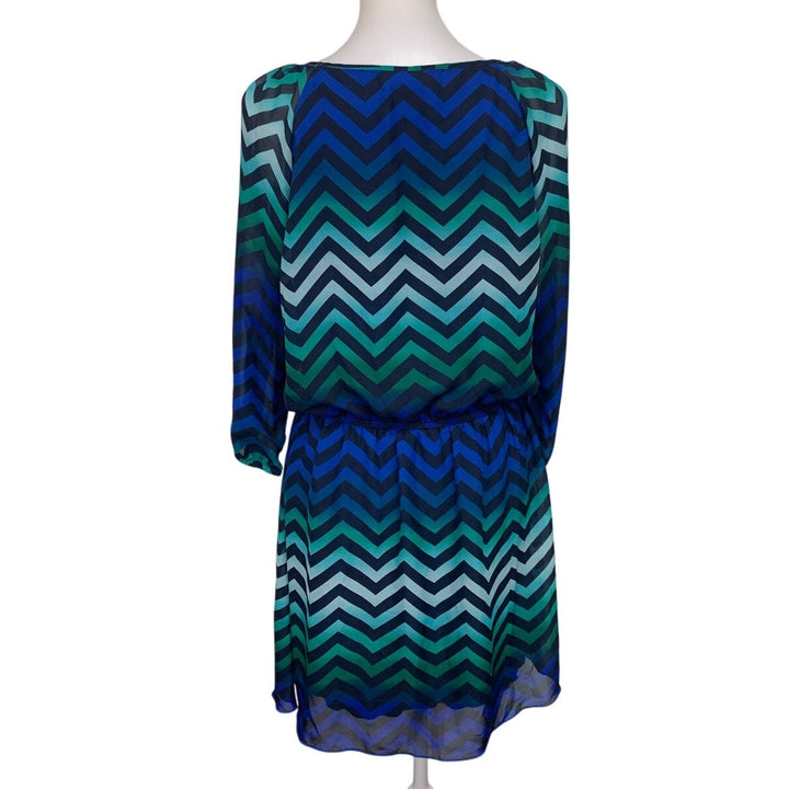 Speechless Womens XL 100% Polyester Chevron Stripe Long Sleeve Square Neck Dress