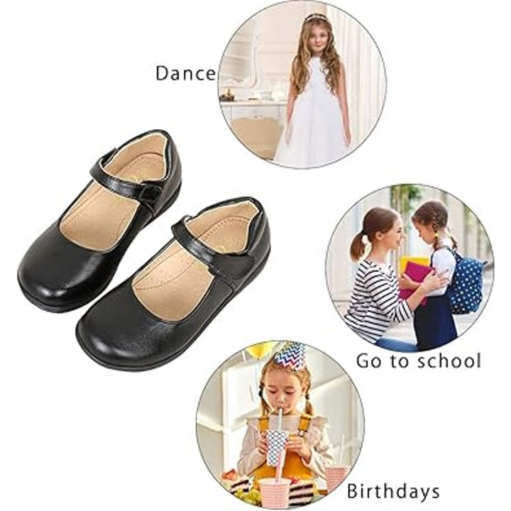 New Amtidy Toddler Girls Size 9.5 Black Mary Jane Latch &amp; Hook Closure Shoes
