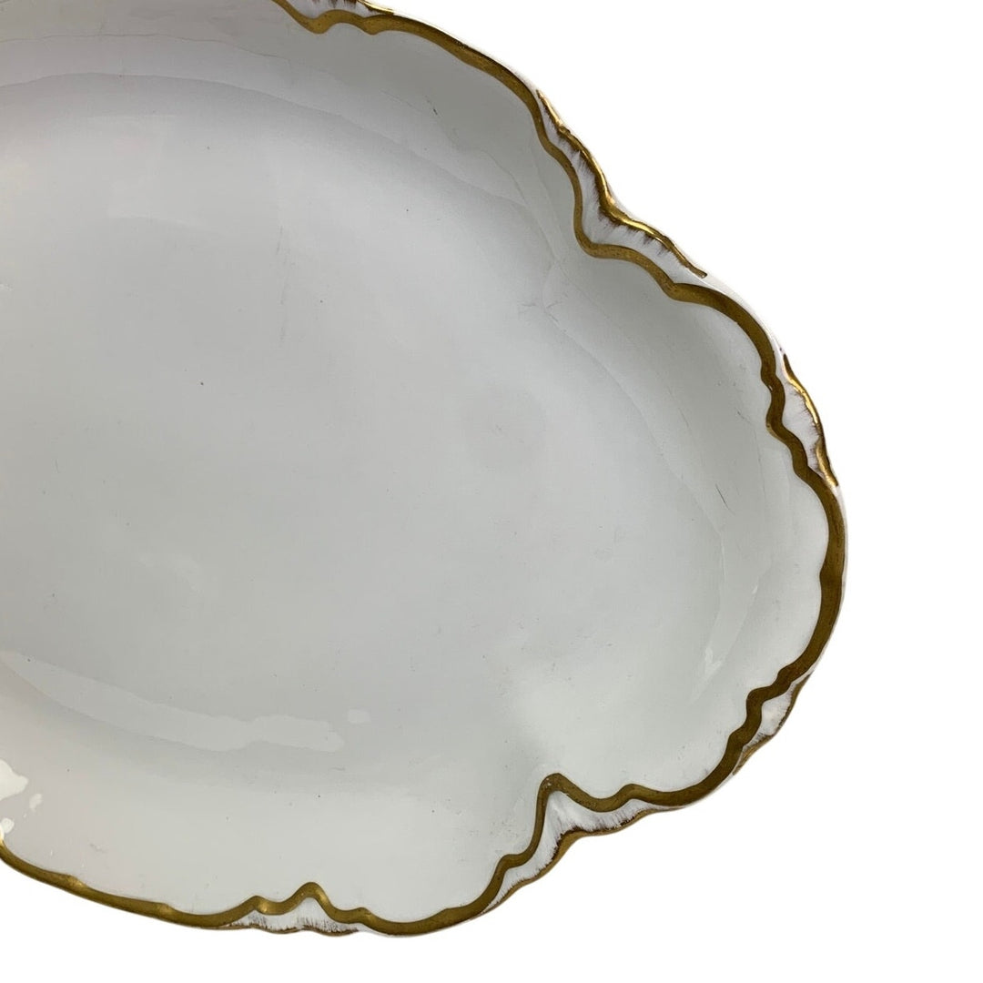 Vintage 1929 Pope-Gosser Sepia Gold Trimmed China 18" Oval Serving Platter
