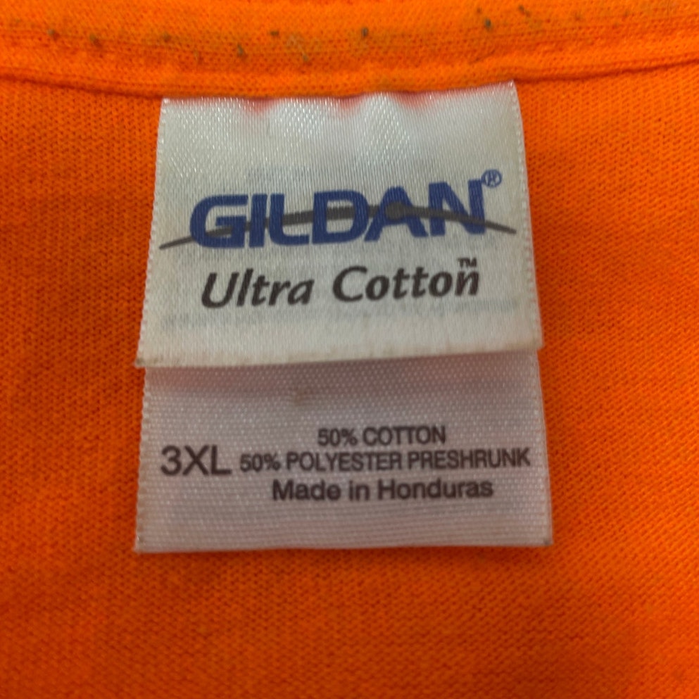 Gildan Mens 3XL PolyCotton Kalahari Orange Short Sleeve Crew Neck Tee Shirt