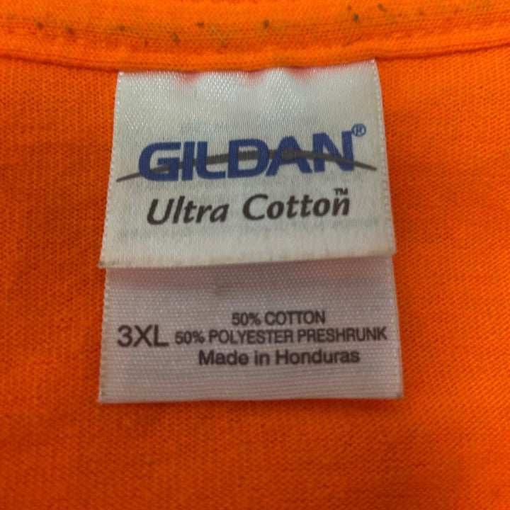 Gildan Mens 3XL PolyCotton Kalahari Orange Short Sleeve Crew Neck Tee Shirt