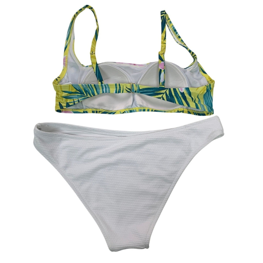New Kona Sol Shade &amp; Shore Womens Large Tropical 2PC Bikini Swim Suit Swimsuit