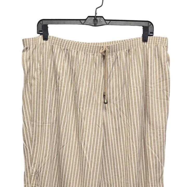Roamans Womens J4 4X Pin Striped PolyCotton Pockets Pull on Casual Pants
