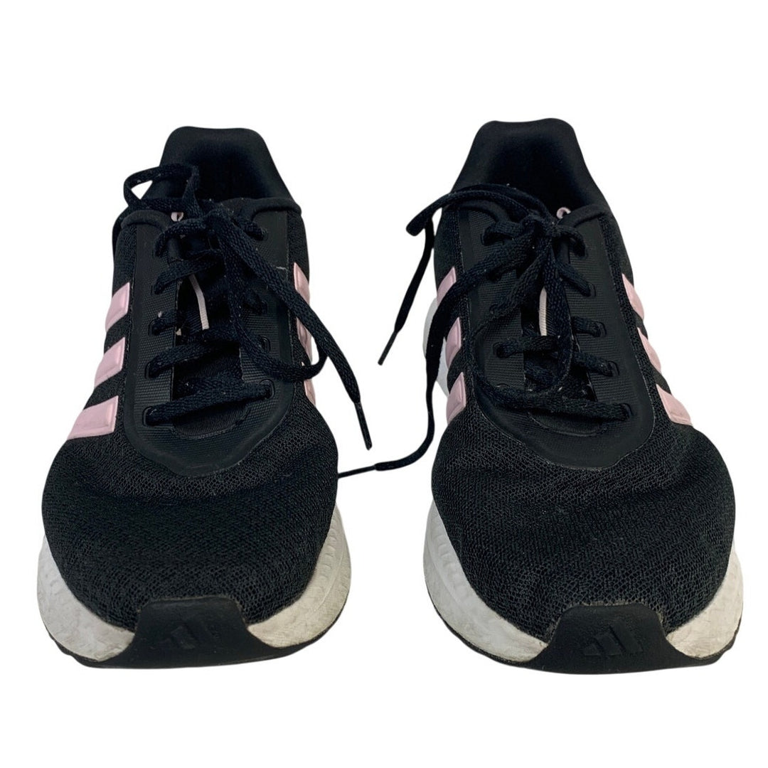 Adidas Womens Size 8.5 Black Pink Sneakers Low Top Lace Up Running Shoes