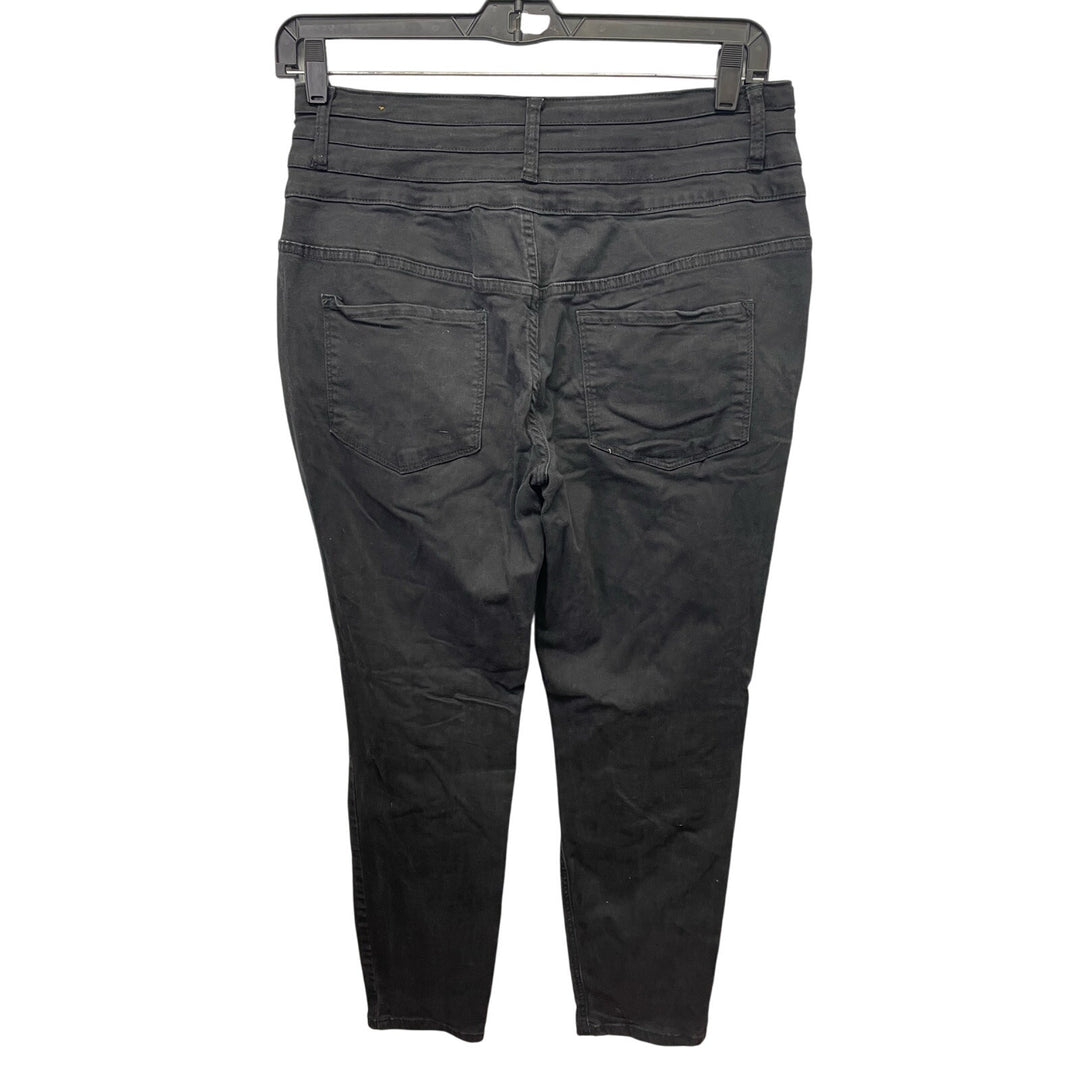 Hybrid &amp; Company Womens Size 16 Black Factory Distressed Cotton Blend Jeans