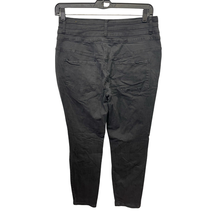 Hybrid &amp; Company Womens Size 16 Black Factory Distressed Cotton Blend Jeans