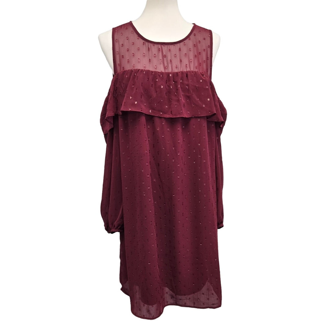 Old Navy Womens Large Long Sleeve Cold Shoulder Sheer Lined Sheath Dress