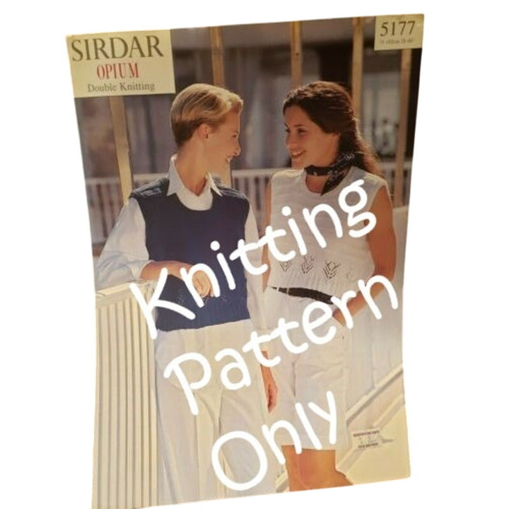 New Sirdar 5177 Opium Sleeveless Tank Top Sweater Double Knitting Pattern