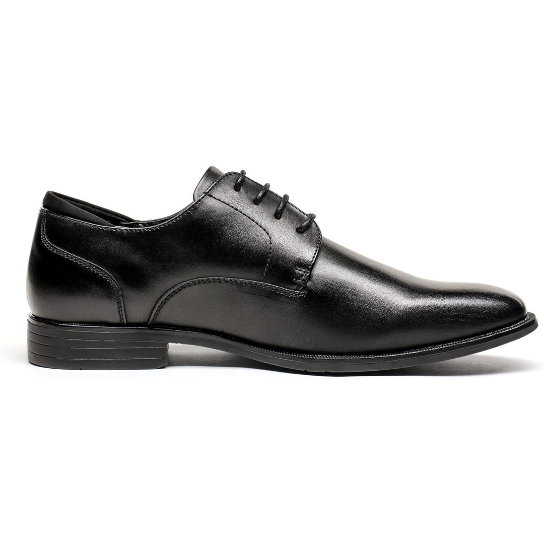 Bruno Marc Mens Size 14 Black Faux Leather Lace Up Low Heel Dress Oxford Shoes