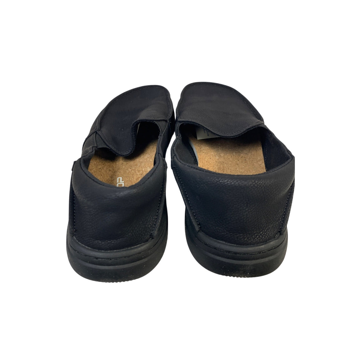 Pulltop Mens Size 10 Black Faux Leather Closed Round Toe Slip On Slippers Shoes