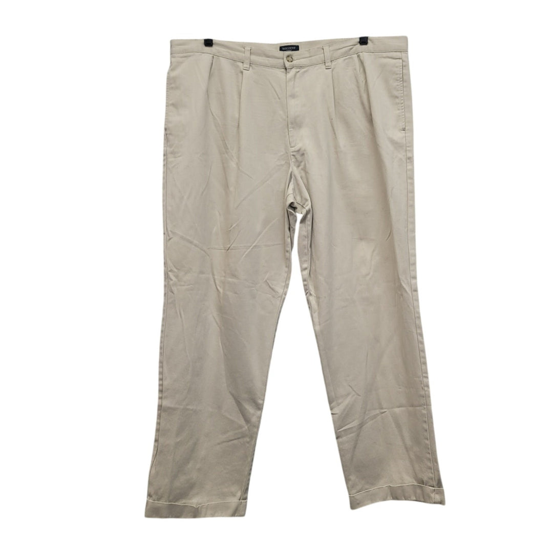 Dockers Mens 42 X 32 100% Cotton Pleated Front Hemmed Dress Pants w Pockets