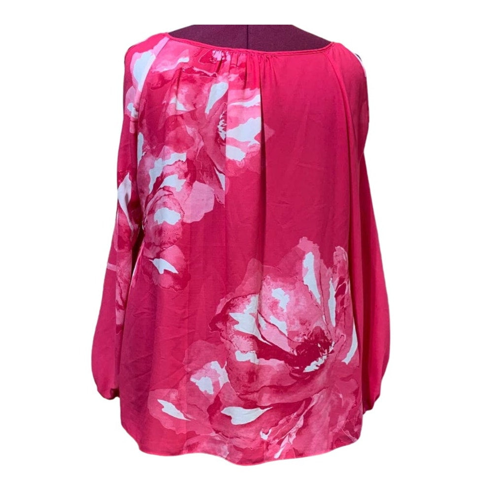 INC Woman 3X Cold Shoulder Long Sleeve Floral Flowy 100% Polyester Blouse Top