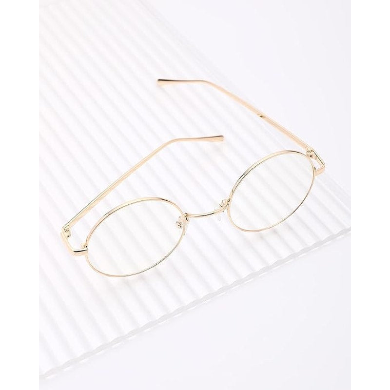 New Pro Acme Retro Round Gold Metal Frame Clear Lens Non Prescription Glasses