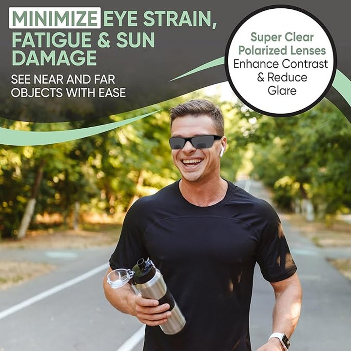 New Yogo Mens Black 2 Pack +1.50 Vision Bifocal Sports Wrap Around Sunglasses