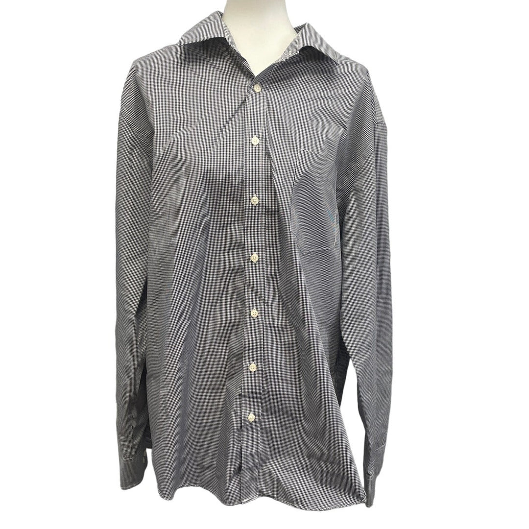 Merona Mens 2XL Non-Iron Gingham Long Sleeve Button Up Shirt w Front Pocket
