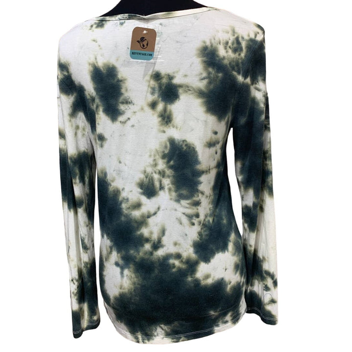 Hand Printed Upcycled Womens Small Equality Rainbow Pride VNeck Long Sleeve Tee