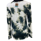 Hand Printed Upcycled Womens Small Equality Rainbow Pride VNeck Long Sleeve Tee