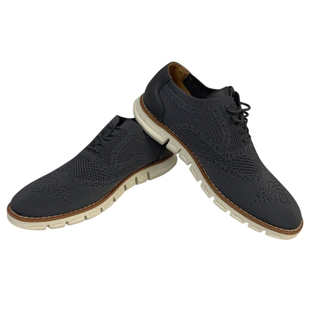 Nautica Mens Size 9 Gray Oxford Wrenwood 3 Knit Lace Up Low Top Round Toe Shoes