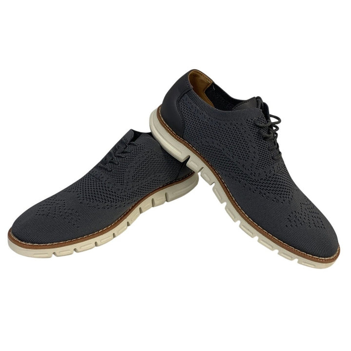 Nautica Mens Size 9 Gray Oxford Wrenwood 3 Knit Lace Up Low Top Round Toe Shoes