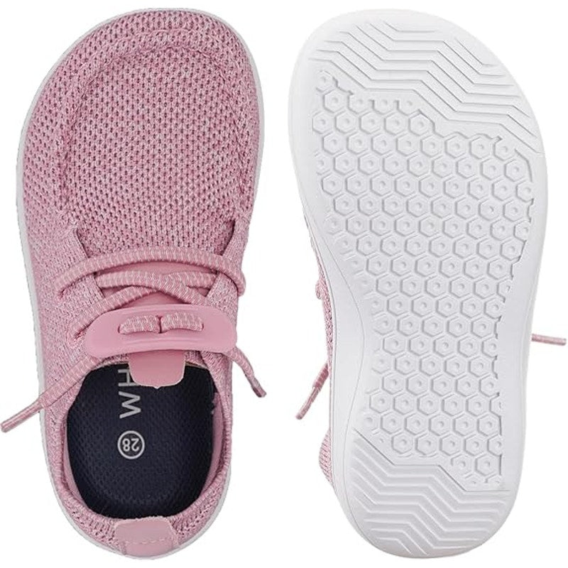 Whitin Toddler Girls Size 7 Pink Sneakers Lace Up Round Toe Barefoot Shoes