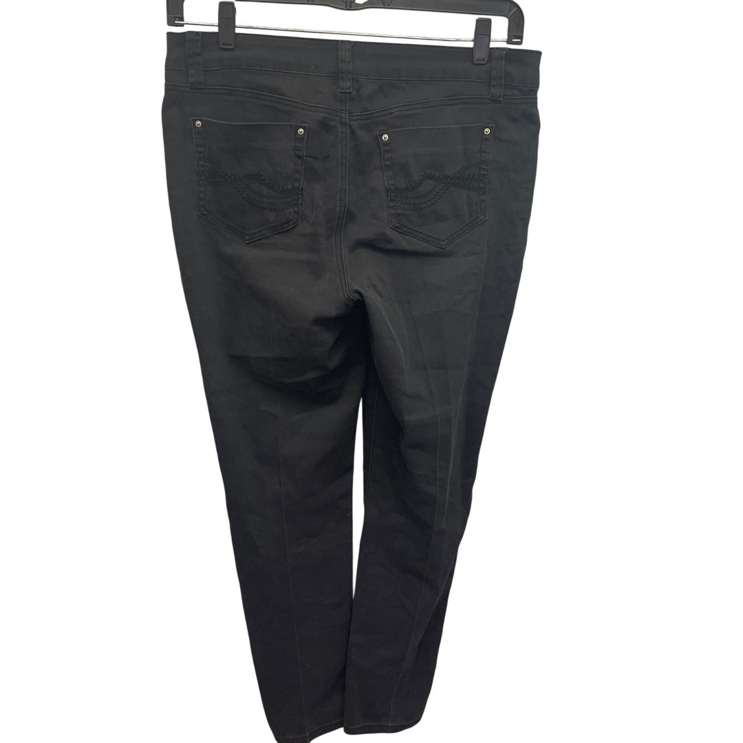 Signature Studio Womens Size 12 Stretch Cotton Lightweight Denim Black Jeans