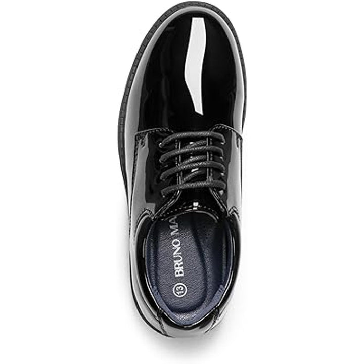 Bruno Marc Big Boys Size 6 Shiny Black Classic Lace Up Oxfords Dress Shoes