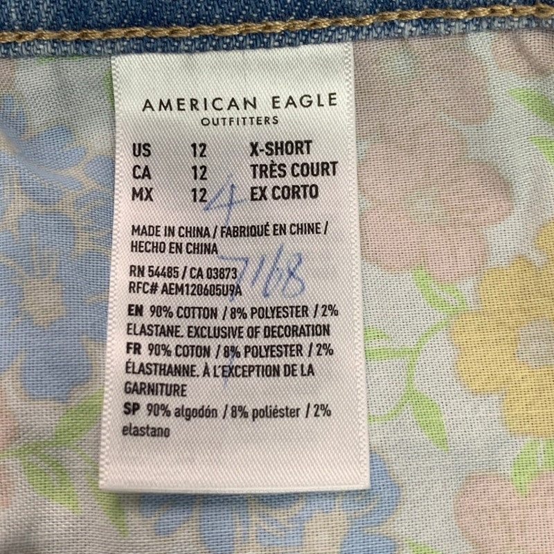 New American Eagle Womens Size 4 Highest Rise 90s Boyfriend Short Denim Jorts