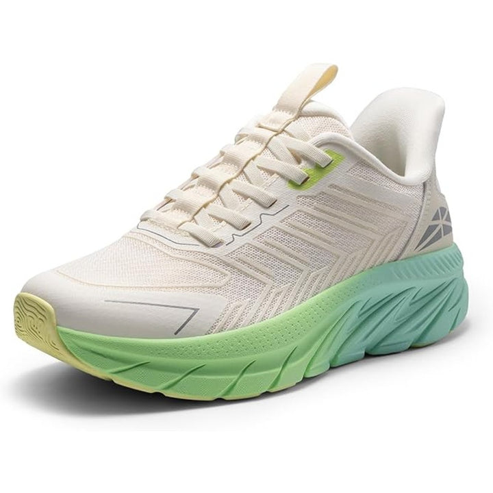 Allswifit Womens Size 8.5 Tan Green Slip On Walking Running Athletic Shoes