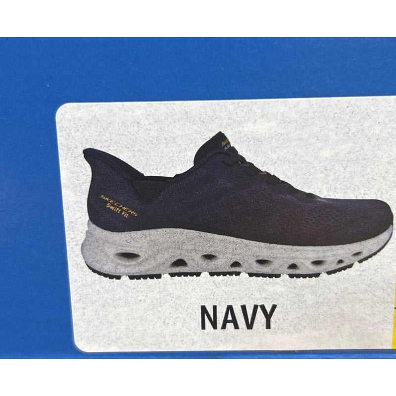 Skechers Mens Size 8 Navy Blue Mesh Hands Free Swift Fit Athletic Sneaker Shoes