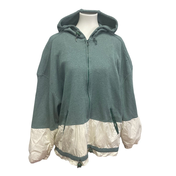 Vintage 1990s Kaotic Womens XL Full Zip Waffled Nylon Blend Hooded Track Jacket